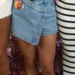 Altar'd State Pink Jean Skirt Photo 3