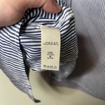 The Great . 3/4 Sleeve Button Down Pinstripe Shirt Blue Womens 1 US S Photo 6