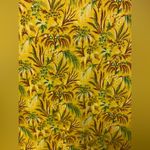 Ann Taylor M Short Sleeve Yellow Top Blouse Tank Palm Trees Hawaiian Tropical Photo 4