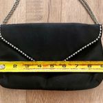 La Regale Vintage 1950s  Dianmond Shape Rihnstones Black Satin Evening Bag Clutch Photo 6