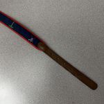 Lady Canterbury Golf Belt Womens Large Cotton Leather Brass Buckle Preppy Sports Blue Photo 2