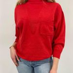 Vintage Turtleneck Sweatshirt With Ribbed Detailing Red Size undefined Photo 0