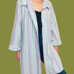 Only Necessities Vintage  Pastel Colorful Stripe Nighttime Preppy Shirt Photo 1