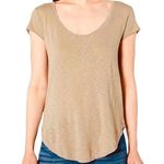 LA Made New Short Sleeve Scoop Neck Niki Tee Slub Knit Dune Tan Photo 0