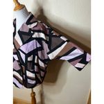 Diane Von Furstenberg  Jacket Abstract Retro Double Breasted Cotton Purple 6 Photo 1
