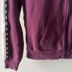 Victoria's Secret PINK  Burgundy Full Zip Hoodie Sequin Dog Fleece Hood Jacket XS Photo 4