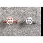 Boutique NEW Women’s Gold Filled Oval Halo Simulated Diamond, Sz 6 Photo 5