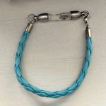 Braided Blue Faux Leather Bracelet with Jenna Name Charm Accessory Photo 0