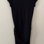 Athleta Topanga Shirt Dress Black Ruched Cap Sleeve V-Neck Stretch Size XS Photo 5