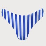 BERLOOK Navy Plush Texture Stripe Bikini Bottom ONLY 03 White Size XL Photo 5