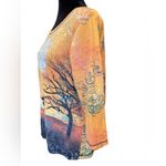 I.B.Diffusion Orange Halloween Fall Spooky Black Cat Witchy Novelty Festive Top Size M Photo 4