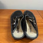 Alegria  Black Geometric Fabric Leather Mazie Clog Buckle Mules Size 9 (39) Photo 1