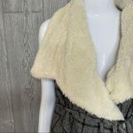 FAVLUX  Sherpa lined wrap sleeveless collared vest sweater jacket plaid small Photo 1