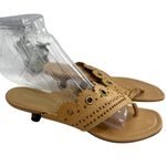 Miu Miu  kitten heel Y2K leather grommet studded sandals brown sz 38 Photo 0