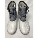 Jessica Carlyle Duck Boots Women's Size 8 White Grey Quilted Lace‎ Up Gray Photo 2