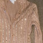 Design History Vintage  Tan Sequin Cardigan Size S Photo 5