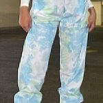 Romwe NEW NWT  Tie Dye Pull On Pants Green Blue White High Waisted Joggers Small Photo 0