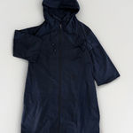 Lafayette 148 Jacket Womens Size Small Long Zip Front Hooded 3/4 Sleeve Blue Photo 0