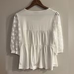 Grace Karin  Women’s White Scoop Neck Tiered Chiffon Sleeve Top Size M Photo 1