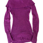 Y2K Candie’s sweater size XS stretchy fold over off shoulders long sleeve sequin Purple Photo 0