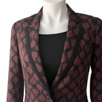 Rachel Roy Dark Red/Maroon and Black Printed Blazer Jacket Photo 7