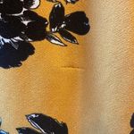 Adrienne Vittadini  Gold, Mustard, Yellow- Black Flowers Blouse‎ & Scarf Neck Photo 8