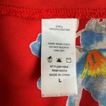 W5 Anthropology  Sleeveless High Low V-Neck Floral Top Blouse Sz Large Orange Photo 7