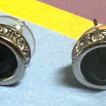 White House | Black Market  silver tone black faceted stud earrings Photo 0