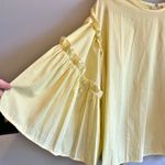 Anthropologie Anthro dRA Los Angeles Yellow Stripe Ruffle Sleeve Blouse - size Large Photo 1