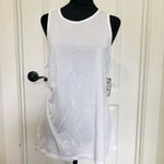 Ideology ID By Macy's Women's Tank Top White Essentials Heathered Keyhole-Back L Photo 2