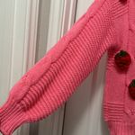 Boutique Pink Strawberry Knit Button-up Cardigan Photo 5