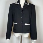 Harvé Benard New With Tags Harve Benard Jacket Blazer Black White Ribbon Trim Women’s Size 12 Photo 0
