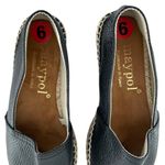 Anthropologie Maypol Selena Black Pebbled Leather Espadrille Flats Casual Shoes Size 6 Photo 2