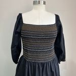 Old Navy  Cottagecore Black Smocked Bodice Maxi Dress 100% Cotton Size L Tall Photo 3