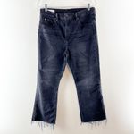 Gap  High Rise Kick Fit Raw Hem Flare Cropped Jeans Black 12 Photo 1