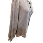 Como vintage Ribbed Knit Button Up Long Sleeve Top Casual Relaxed‎ Fit Blouse Photo 2