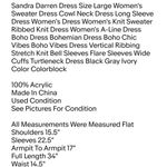 Sandra Darren  Dress Size Large Women's Sweater Dress Cowl Neck Dress Long Sleeve Dress Photo 4