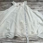 Free People  Women's Crop Sheer Floral High Neck Tank Top XS Extra Small Cream Photo 9