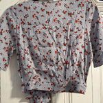 Sky And Sparrow Blue/Gray Wrap Crop top Photo 2