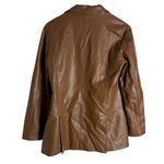 Hutch Anthropologie Brown Vegan Faux Leather Peak Lapel Blazer Jacket Size M Photo 6