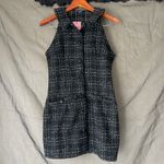 Pretty Little Thing  Preppy Black Tweed Button Down Mini Dress US Size 6 Photo 1