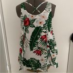 Philosophy republic Tropical Leaf Floral Cross-back Tank Top Blouse - L Photo 6