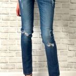 Vigoss  Studio The Dublin Skinny Distressed Dark Blue Wash Denim Jeans 26 Photo 2