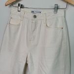 ZARA Off White Denim Straight Leg Jeans Photo 7