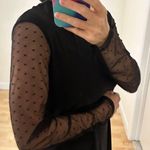 NWT Tash + Sophie Black Sheath Stretch Dress Swiss Dot Mesh Long Sleeves Sz LRG Photo 3