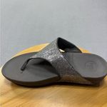 FitFlop  9 Thong Lulu‎ Glitz Toe-Post Sandals Grey Silver Slide On Flip Flops Photo 5