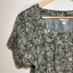 Christopher & Banks  | Petite Green Botanical Print Square Neck Blouse | PXL Photo 3