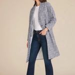 Veronica Beard Fiona Coat Women's Medium Blue Multi Plaid Long Wool Blend Fall Photo 1