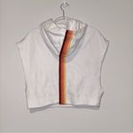 Anthropologie The Upside Sporty Sleeveless Hoodie white stripe size small Photo 2
