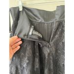 DKNY  Sz 10 Black Lace Midi Skirt Satin Waist Zipper Closure Photo 3